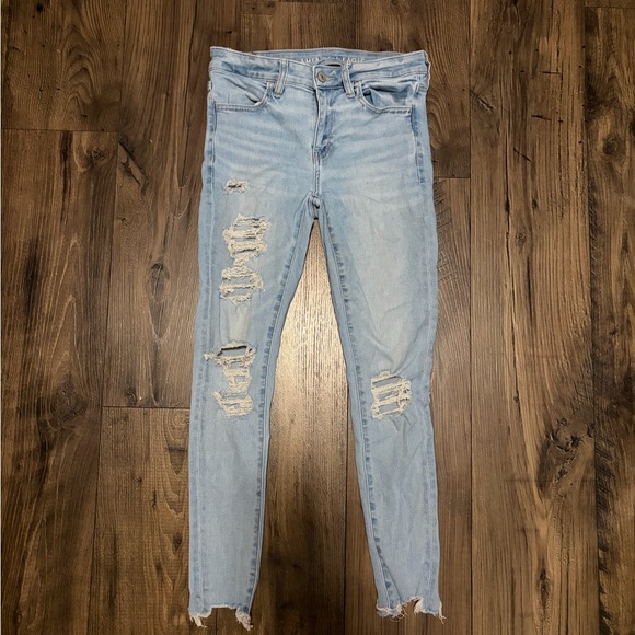 American Eagle Outfitters Denim - American Eagle Outfitters Light Blue Ripped Skinny Jeans